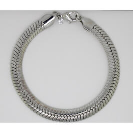 Silver Plated Herringbone Chain Link Bracelet