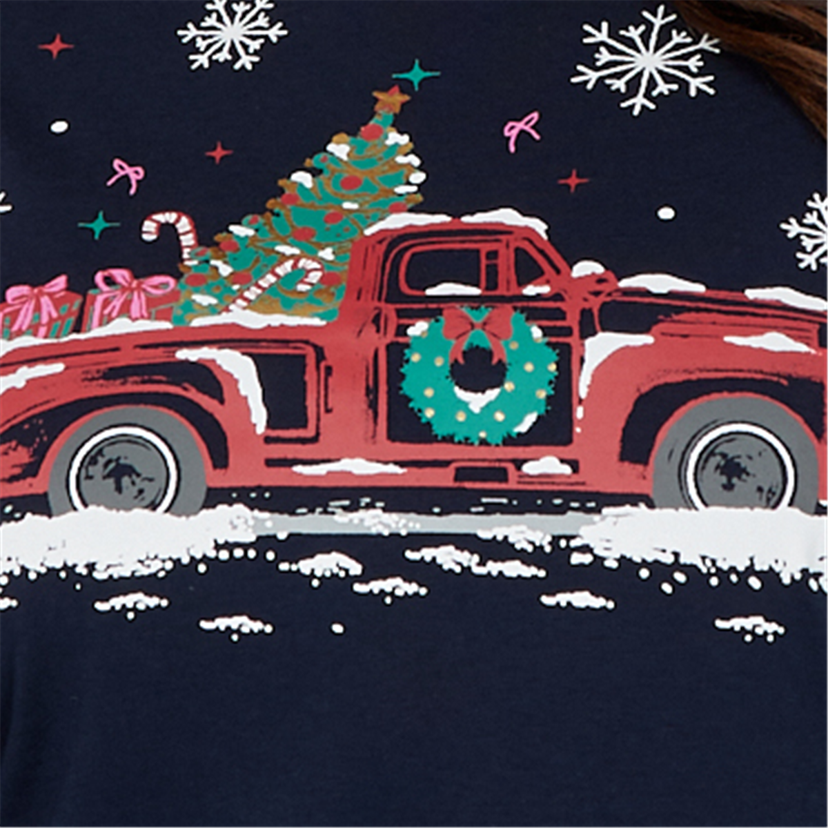 Plus Size Ruby Rd. Happy Holidays Christmas Truck Tee