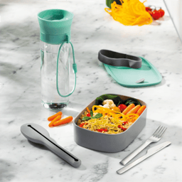 BergHOFF Leo Water Bottle, Flatware, & Bento Box Lunch Set