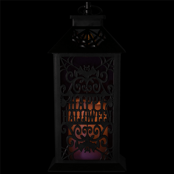 Northlight LED LIghted Bats "Happy Halloween" Candle Lantern