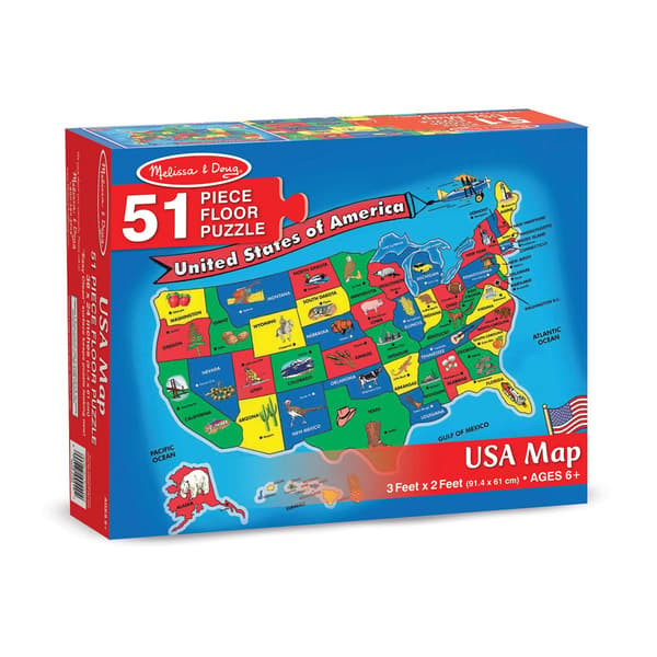 Melissa &amp; Doug(R) 51pc. U.S.A. Map Floor Puzzle - image 