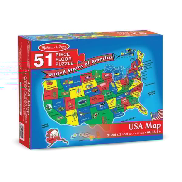 Melissa &amp; Doug(R) 51pc. U.S.A. Map Floor Puzzle - image 