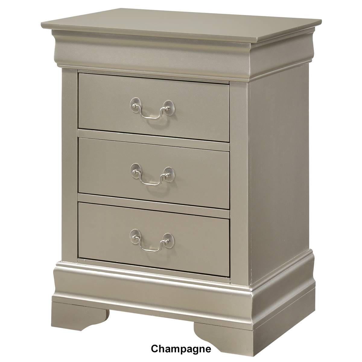 Passion Furniture Louis Philippe 3-Drawer Nightstand
