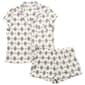 Womens Laura Ashley(R) Ribbed Floral Notch Collar Boxer Pajama Set - image 1