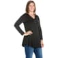 Plus Size 24/7 Comfort Apparel Flared Long Sleeve Henley Tunic - image 3