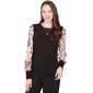 Petites Emaline Dusted Petals Long Sleeve Crew Neck Twofer Sweat - image 1