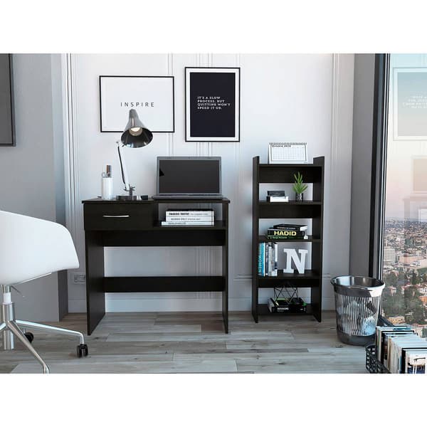 FM FURNITURE Plano Black Wengue 2pc. Home Office Set - image 