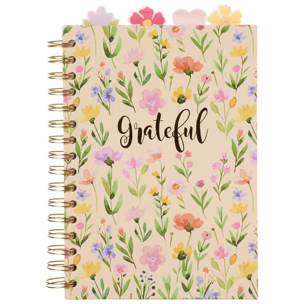 Grateful Flowers Spiral Sketchbook with Tabs