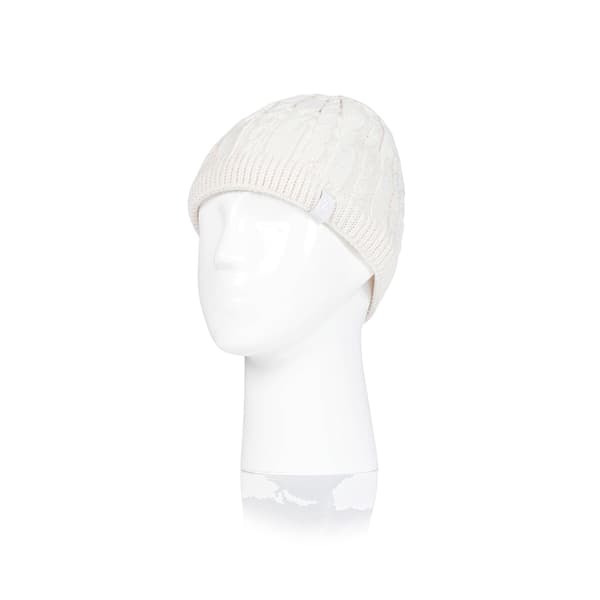 Womens Heat Holders&#174; Alesund Cable Knit Beanie - White