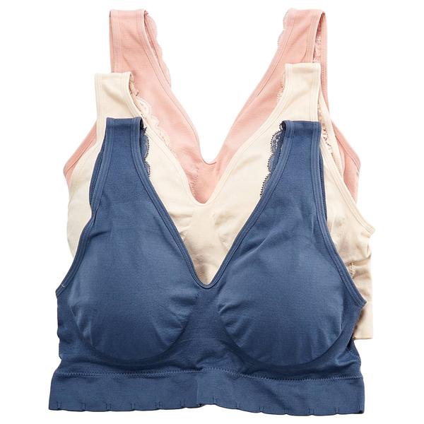 Plus Size Laura Ashley(R) 3pk. Bralettes - LS5243-3PKBY - image 