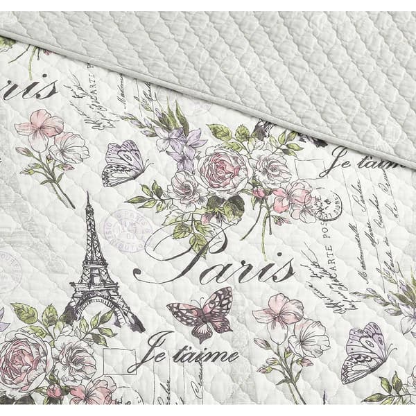 Cedar Court Paris Floral Quilt Bedding Set