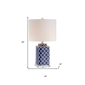 HomeRoots 23in. Navy Blue & White Geometric Table Lamp - image 3