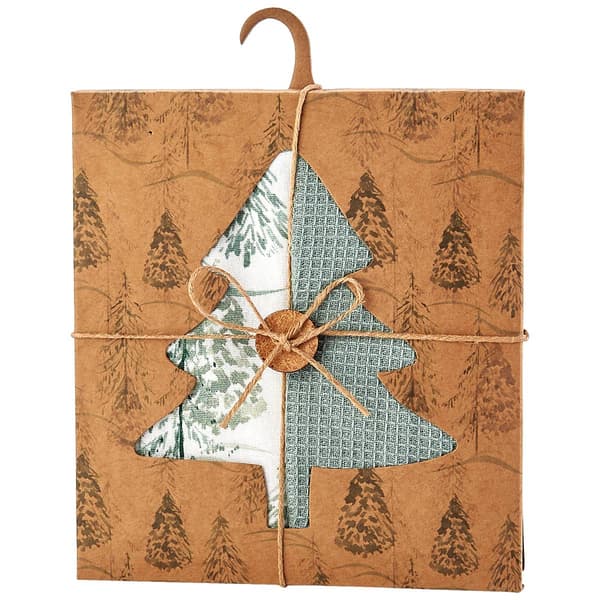 Season''s Holiday Green Kitchen Towels - Set of 2 - image 