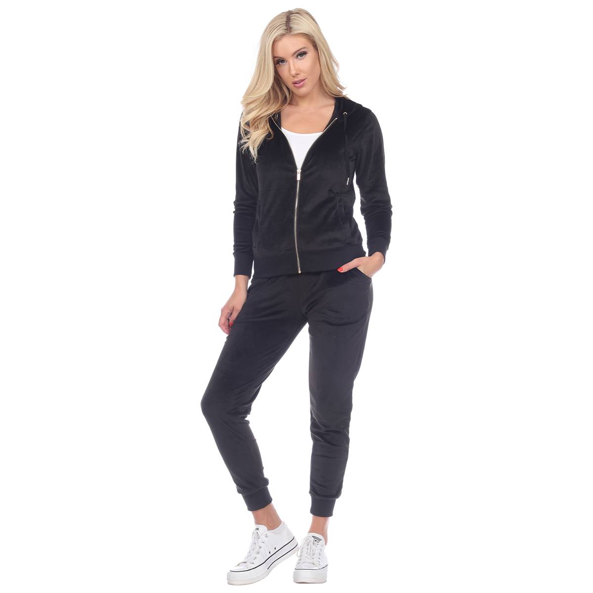 Womens White Mark 2pc. Velour Tracksuit Set