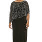 Plus Size MSK Asymmetrical Bead Poncho Overlay Gown - image 3