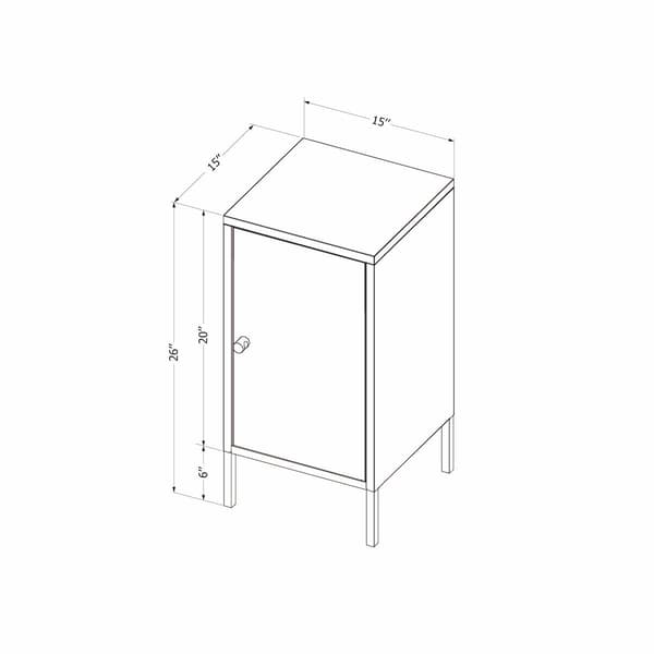 South Shore Crea Dark Blue Metal 1-Door End Table