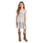 Girls (7-16) Rare Editions Short Sleeve Floral Dress & Denim Vest - image 3