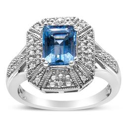 Haus of Brilliance Sterling Silver Blue Topaz Ring