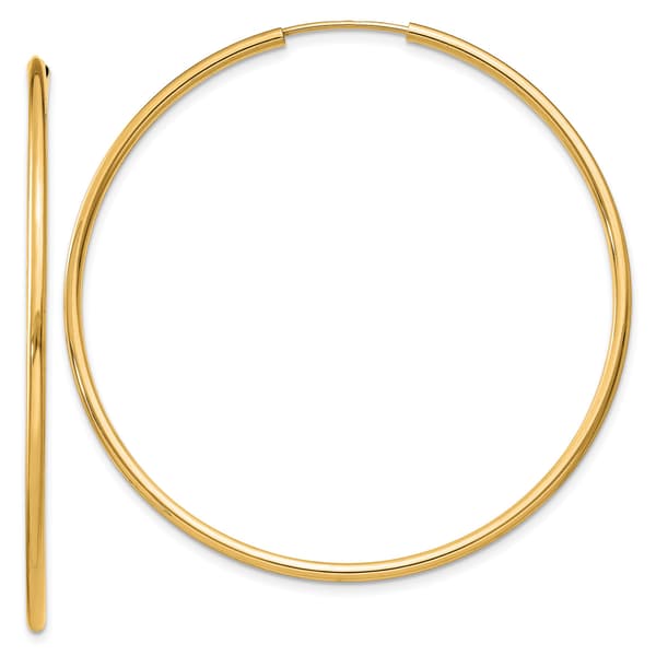 Gold Classics(tm) 51mm. 14kt. Polished Endless Hoop Earrings - image 