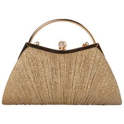D''Margeaux Shimmer Top Hand Clutch with Chain
