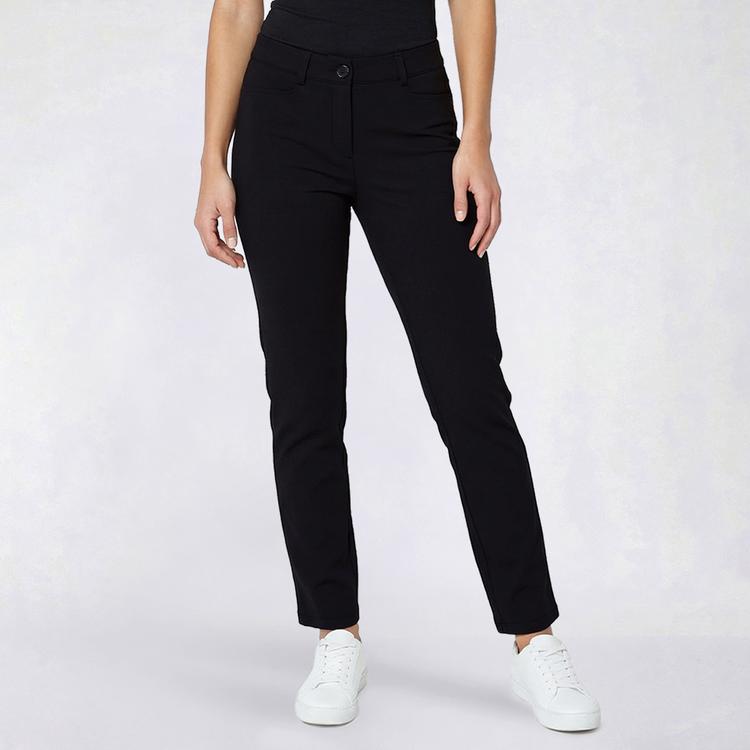 Womens Preswick & Moore(R) Zip Front Solid Straight Leg Pants