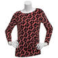 Womens AK Anne Klein Long Sleeve Geometric Ruched Blouse - image 1