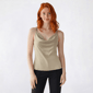 Juniors Love Tree Satin Drape Neck Jewel Strap Tank Top - image 2