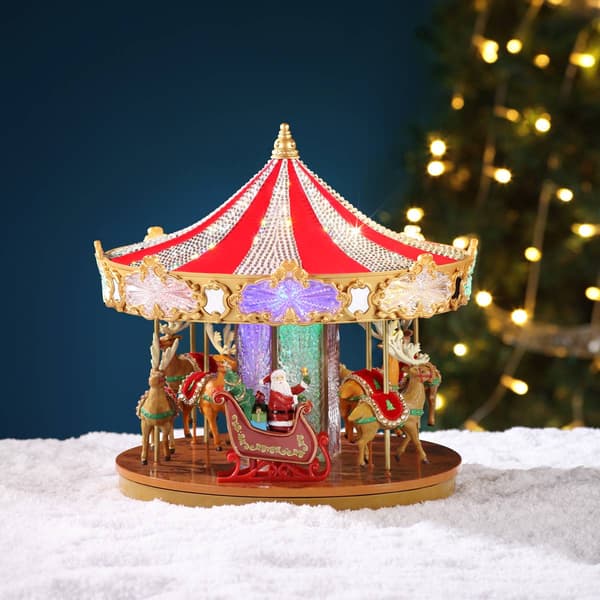 Mr. Christmas 12in. Animated Crystal Very Merry Carousel