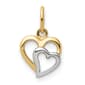 Gold Classics&#40;tm&#41; 14kt. & Rhodium Polished Hearts Pendant - image 1