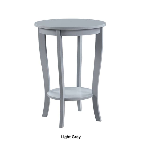 Convenience Concepts American Heritage Round End Table with Shelf