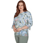 Petite Alfred Dunner Provence 3/4 Ruffle Sleeve Paisley Blouse - image 3