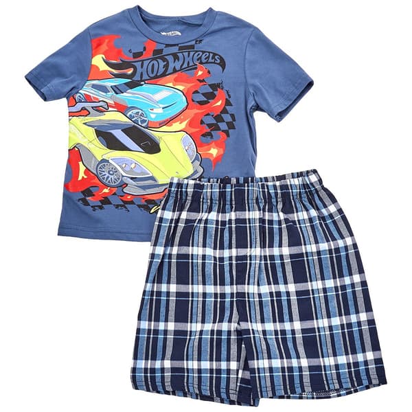 Toddler Boy Hot Wheels(R) Plaid Short Sleeve Top & Shorts Set - image 