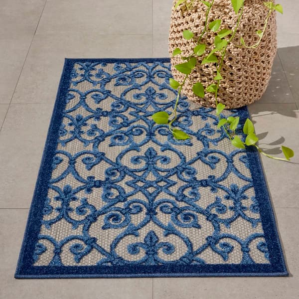 Nourison Aloha Scroll Contemporary Indoor/Outdoor Area Rug