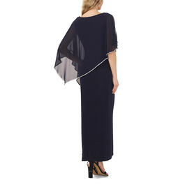 Womens MSK Combo Overlay Rhinestone Trim Maxi Dress