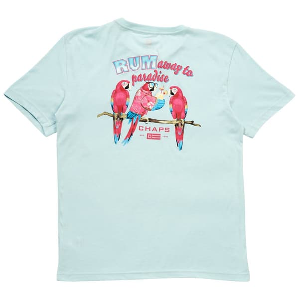 Mens Chaps Parrots Short Sleeve Tee - Crystal Blue