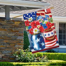 Northlight Seasonal 28in. Americana Floral Bouquet Garden Flag