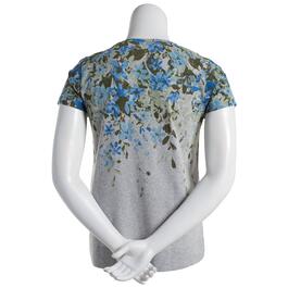 Womens Preswick & Moore&#174; Short Sleeve Placed Floral Tee