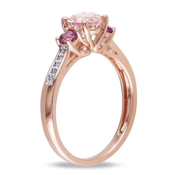 Gemstone Classics&#8482; 10kt. Rose Gold 3-Stone Ring