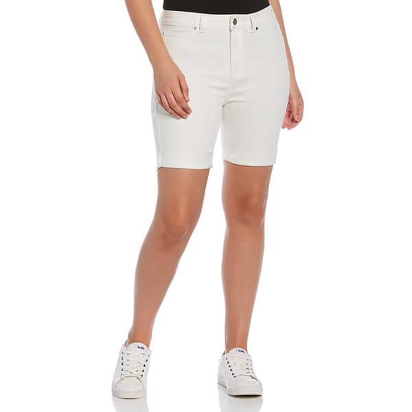 Womens Rafaella&#40;R&#41; Raw Edge Cuffed Denim Shorts - White - image 