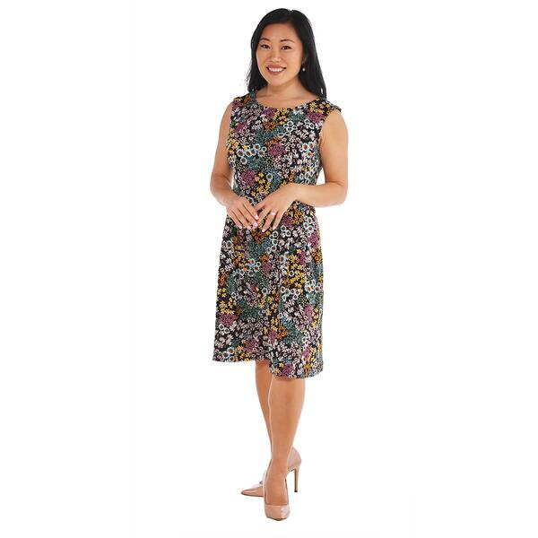 Petite Connected Apparel Sleeveless Print ITY Dress with Pockets - image 