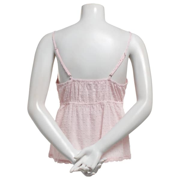 Juniors Madden Girl Clip Dot Crochet Trim Tie Babydoll Camisole