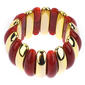 Ashley Cooper(tm) Alternating Red & Gold-Tone Chunky Bangle Bracelet - image 1