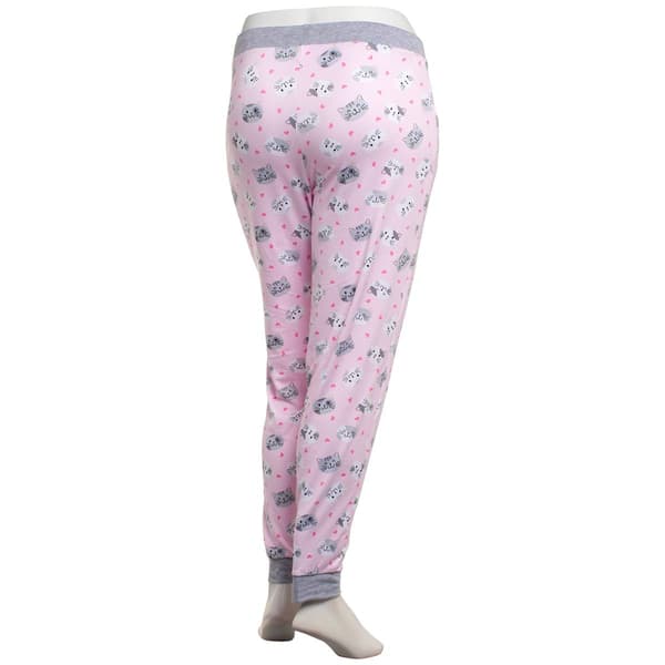 Juniors Pillow Talk Cat Face Toss Pajama Joggers