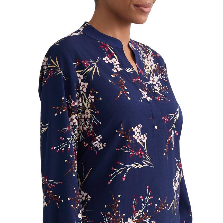 Womens Jones New York Long Sleeve Split Neck Floral Blouse