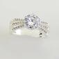 Ashley Cooper&#40;tm&#41; Silver Ring with Clear Round Stone and Pave - image 1