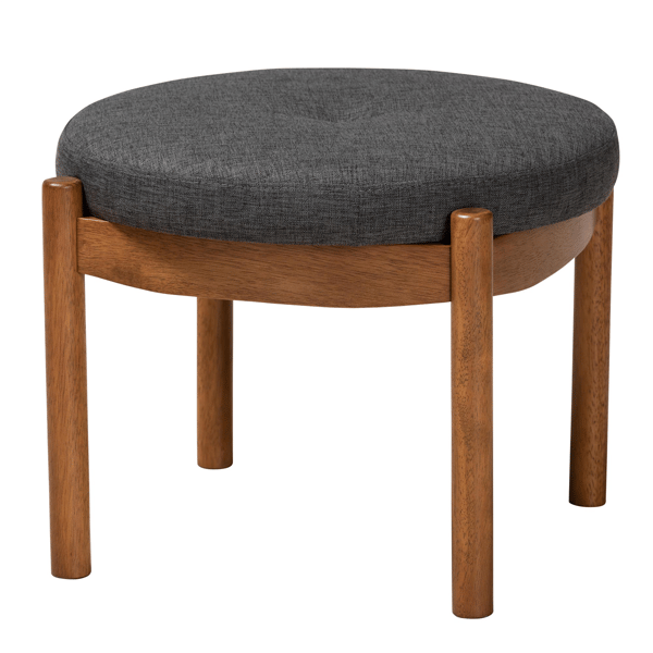 Baxton Studio Iliana Japandi Wood Ottoman Footstool