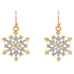 CZ Snowflake Earrings with Sparkling Stones
