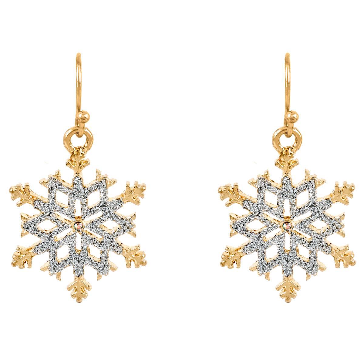 CZ Snowflake Earrings with Sparkling Stones