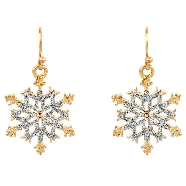 CZ Snowflake Earrings with Sparkling Stones - image 