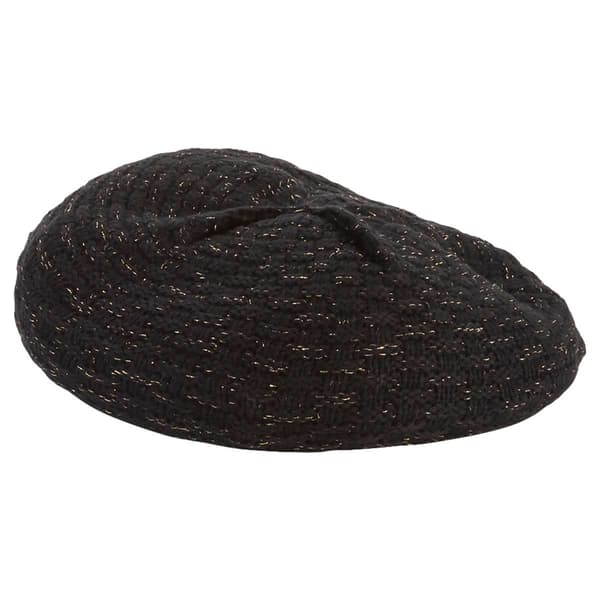 Womens Madd Hatter Metallic Knit Beret - image 